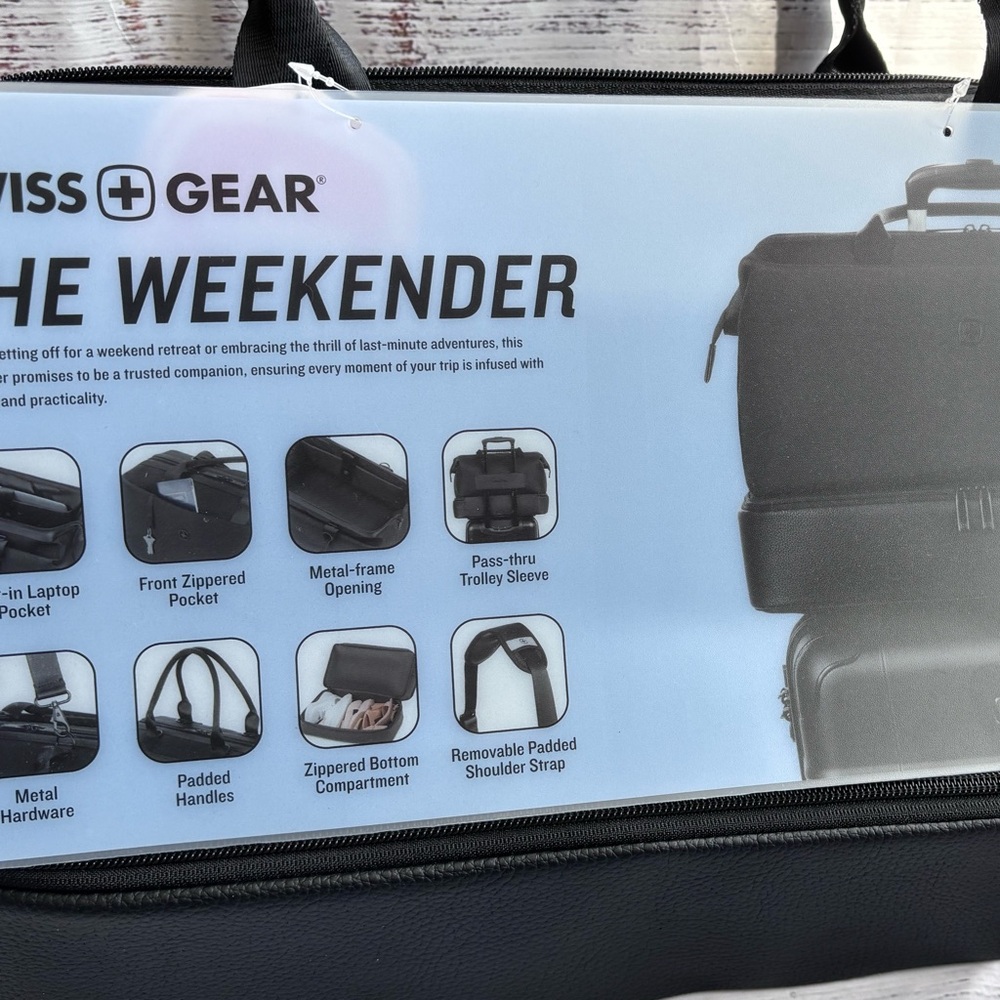 NWT SWISSGEAR Weekender II Travel Tote Bag in Black for Travel, Gym, Work 1097 - Picture 4 of 8